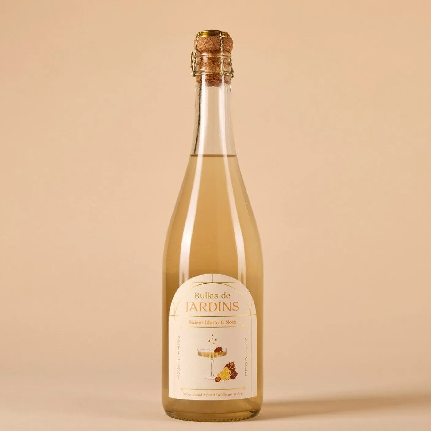 Bulles de Jardins Raisin & Noix 75cl – Pétillant BIO Sans Alcool Faible en Sucre