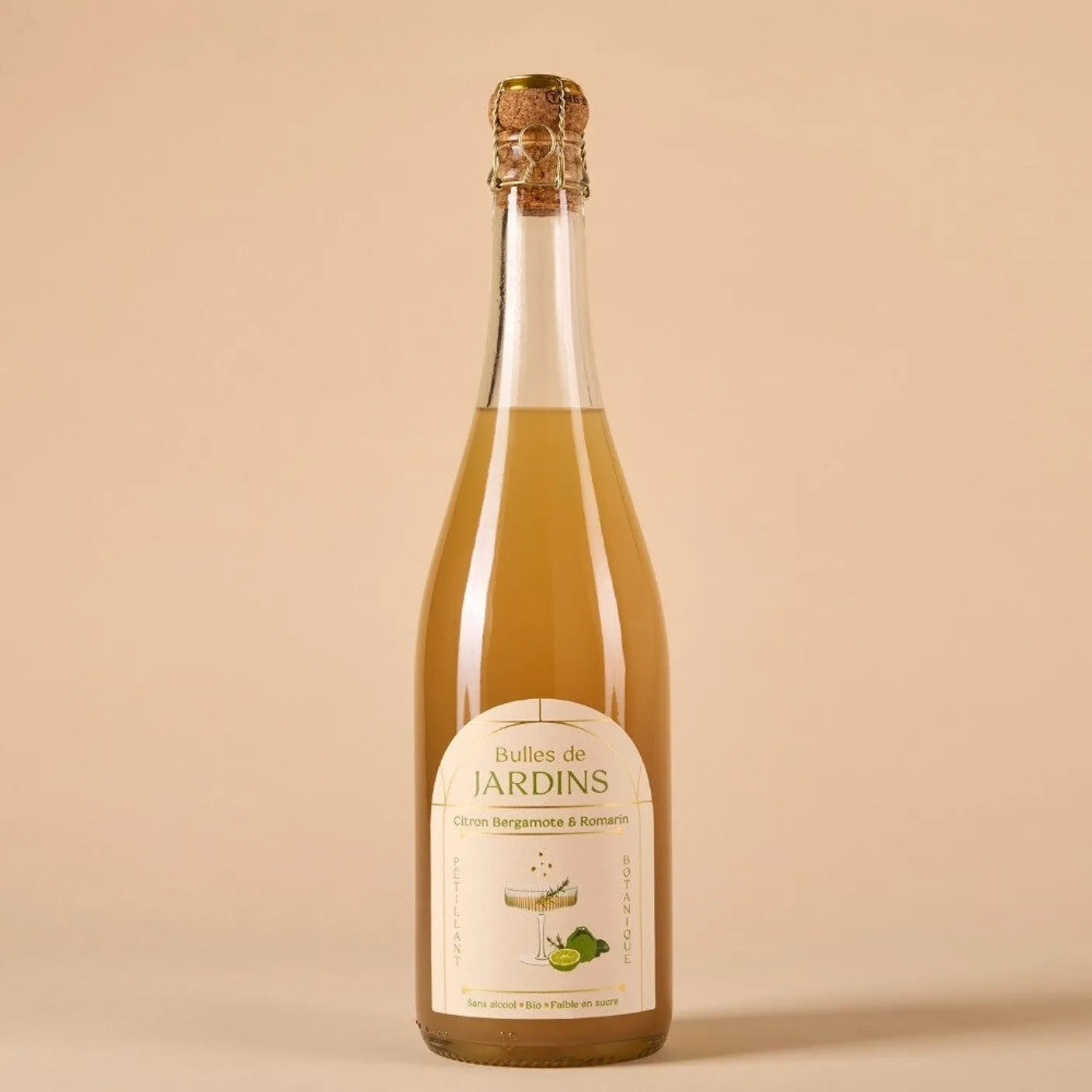 Bulles de Jardins Bergamote & Romarin 75cl – Pétillant BIO Sans Alcool Faible en Sucre