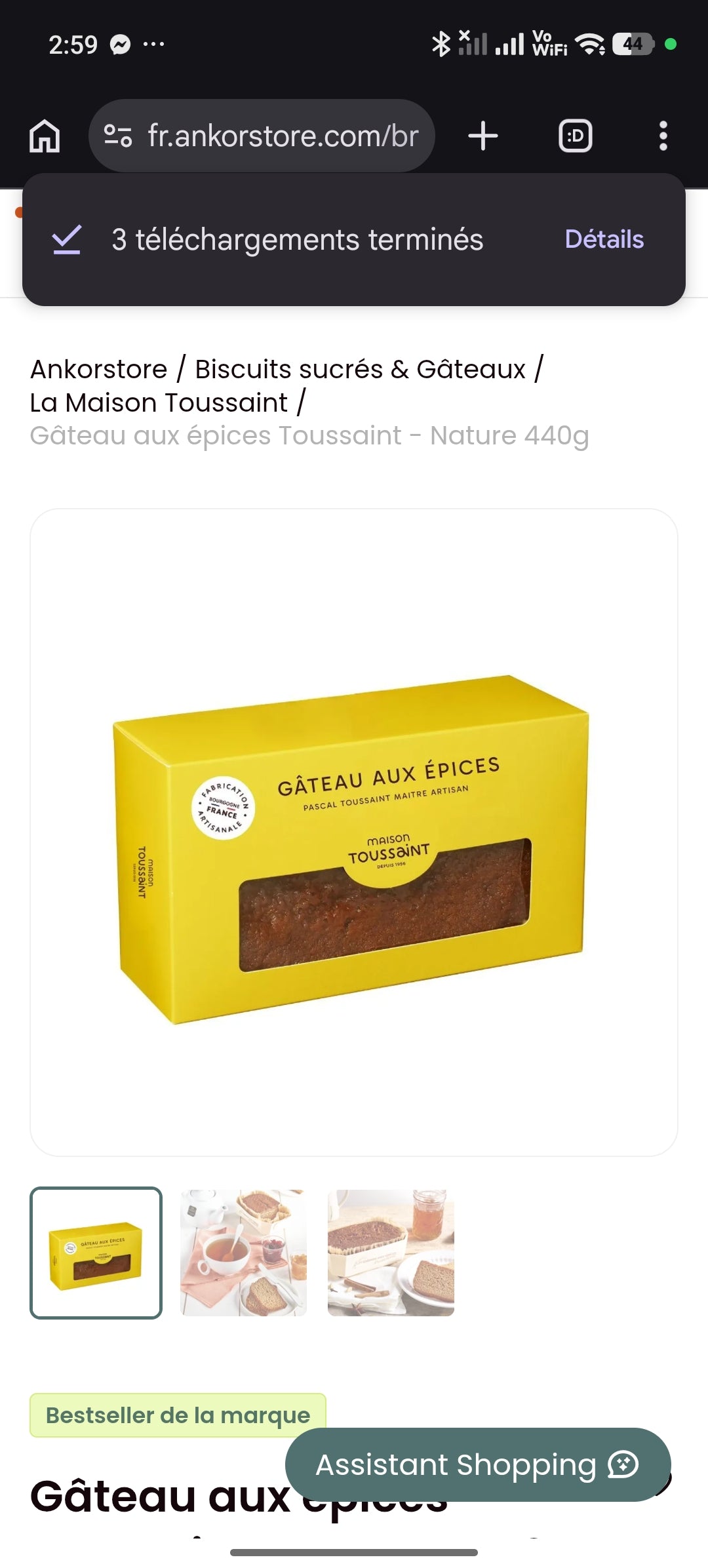 🍯 Gâteau aux Épices Toussaint Nature 440 g