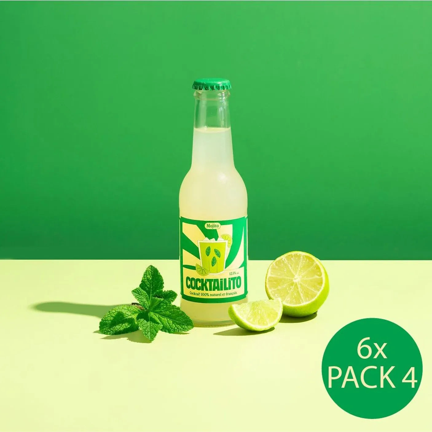 🍸 Mojito Premium – Cocktails prêts à boire (6 x Pack de 4)